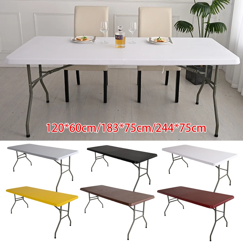 

1Pcs Waterproof Polyester Square Tablecloth Catering Fitted Table Cover with Elastic Edged Table Cover Cloth Protector