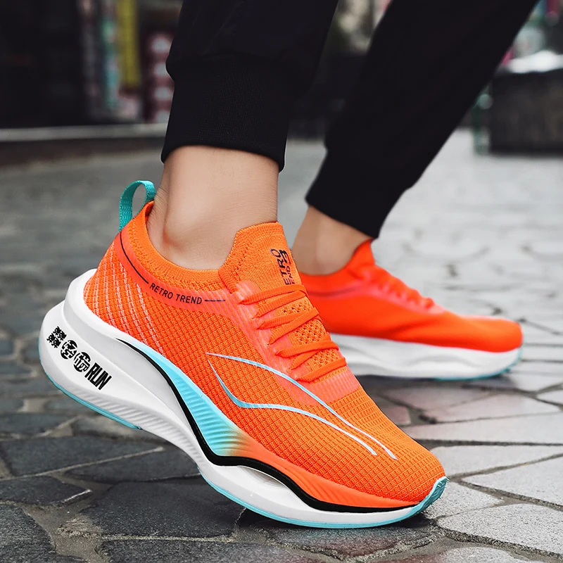 Co-branded Running Shoes Men Women Sock Sneakers Ultralight Soft Jogging Sports Shoes Cushion Marathon Athletic Training Shoes