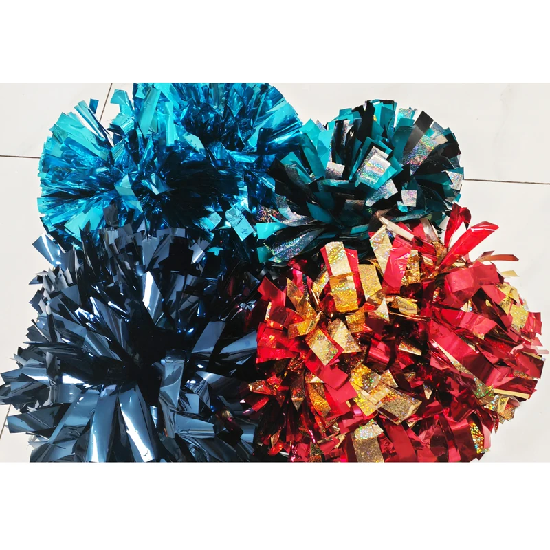 1 шт. зеленые помпоны металлик Радуга пластик