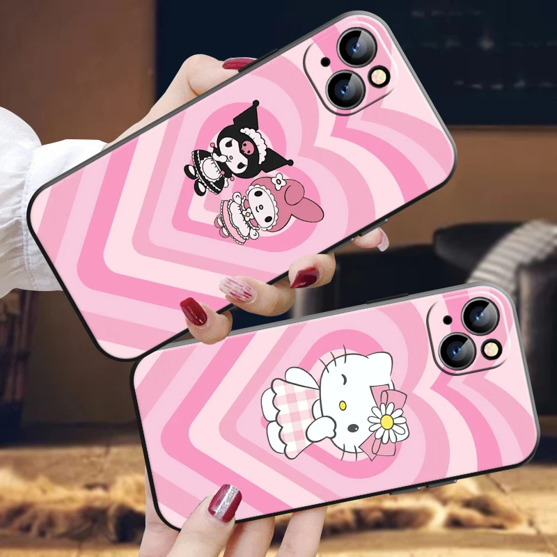 

Japan Holle Kitty Phone Case For Apple iPhone 13 12 11 Pro 12 13 Mini X XR XS Max SE 6 6s 7 8 Plus Funda Carcasa Silicone Cover
