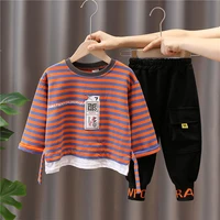 boys clothing set 2022 spring and autumn new fashion baby korean sweater two piece set kids clothing wholesale