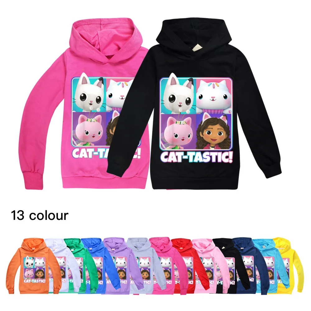 

Gabby's Dollhouse Boy Hooded Fall Outfits Baby Girl Sweatershirt Kids Clothes Cartoon Gabby Cats Spring Pullovers Sweatshirt