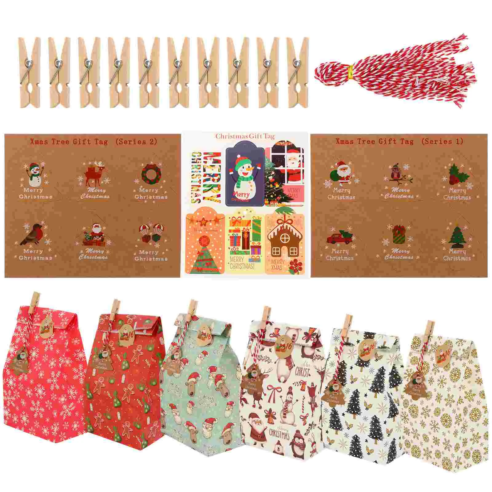 

1 Set Practical Creative Portable Xmas Gift Paper for Christmas Wrapping Decoration Candy Gift