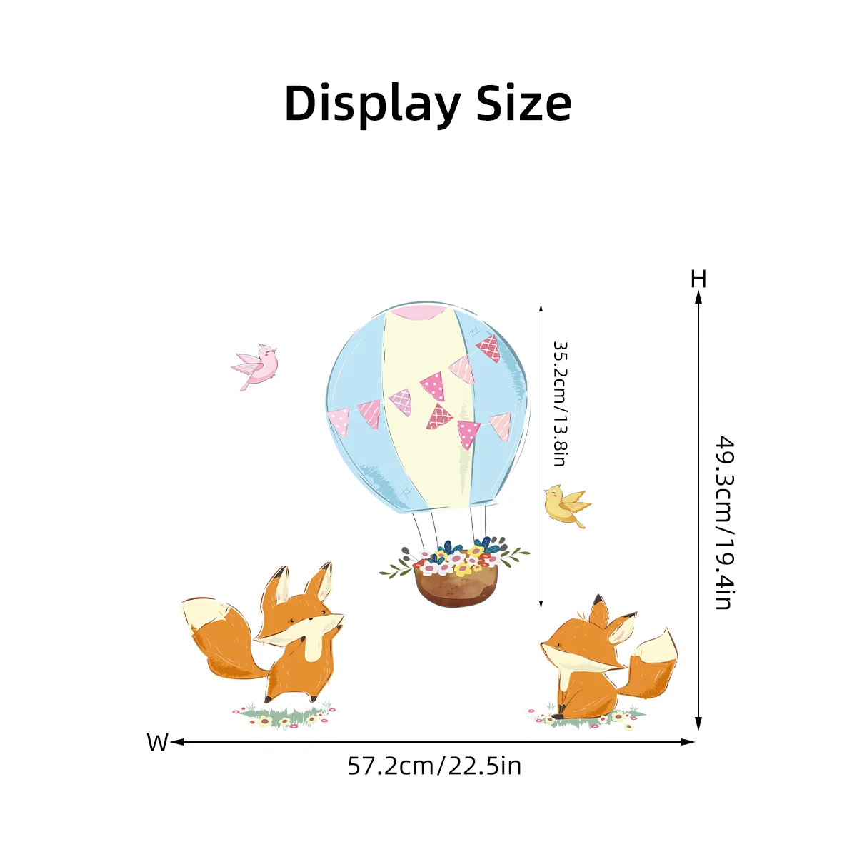 Мультяшные Наклейки На Стену С Воздушными Шарами И Милым Дизайном Лисы Для
