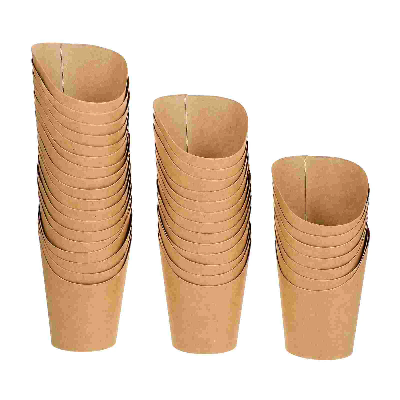 

Kraft Paper Food Holder Dessert Cups Snack Trays Muffin French Fries Holders Ice Cream Child Disposable