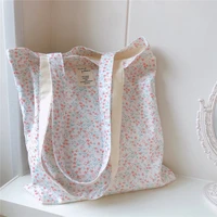 womens shopping shoulder bag for groceries large floral female reusable foldable shopper tote book bag handbag for ladies girl