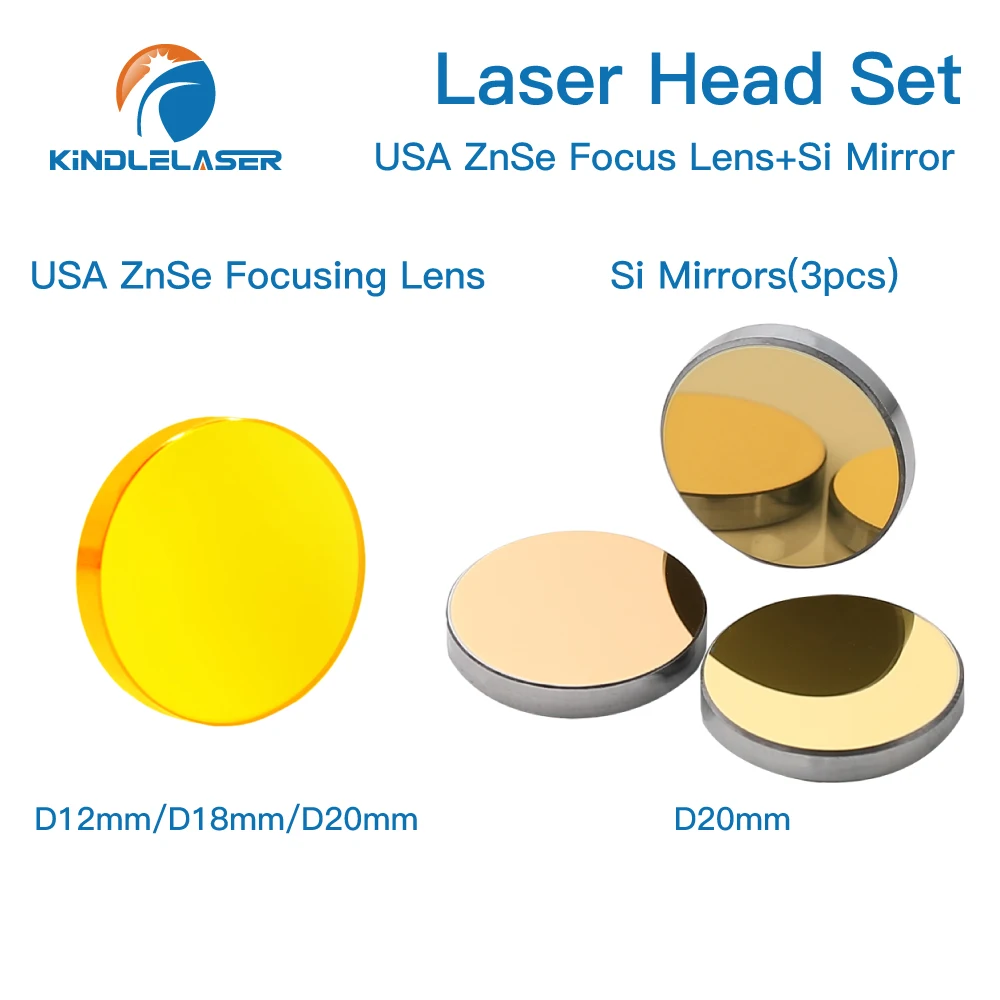 KINDLELASER K Series CO2 Laser Head Set ZNSE Lens Dia.12/18/20mm Si Mirror Dia 20mm for K40 Laser Engraving Cutting Machine enlarge