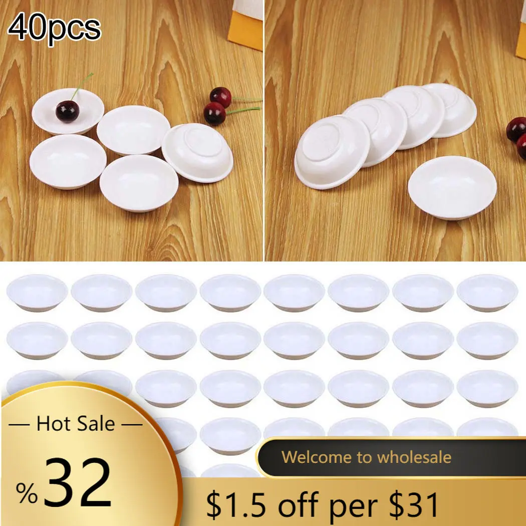 

40pcs Dipping Soy Sauce Cup Plastic Sauce Bowl Seasoning Dish Appetizer Plates 7.3 X 7.3 X 2cm Dinnerware Tableware Kitchen Tool