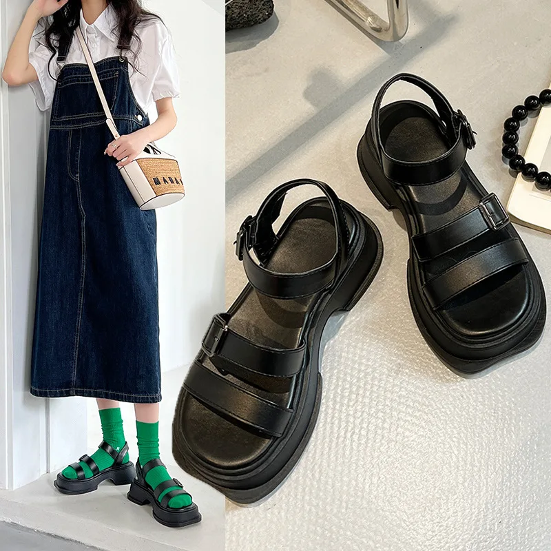 

Женские сандалии-гладиаторы на низком каблуке, бежевые босоножки в римском стиле, обувь для улицы, черные, лето 2023
