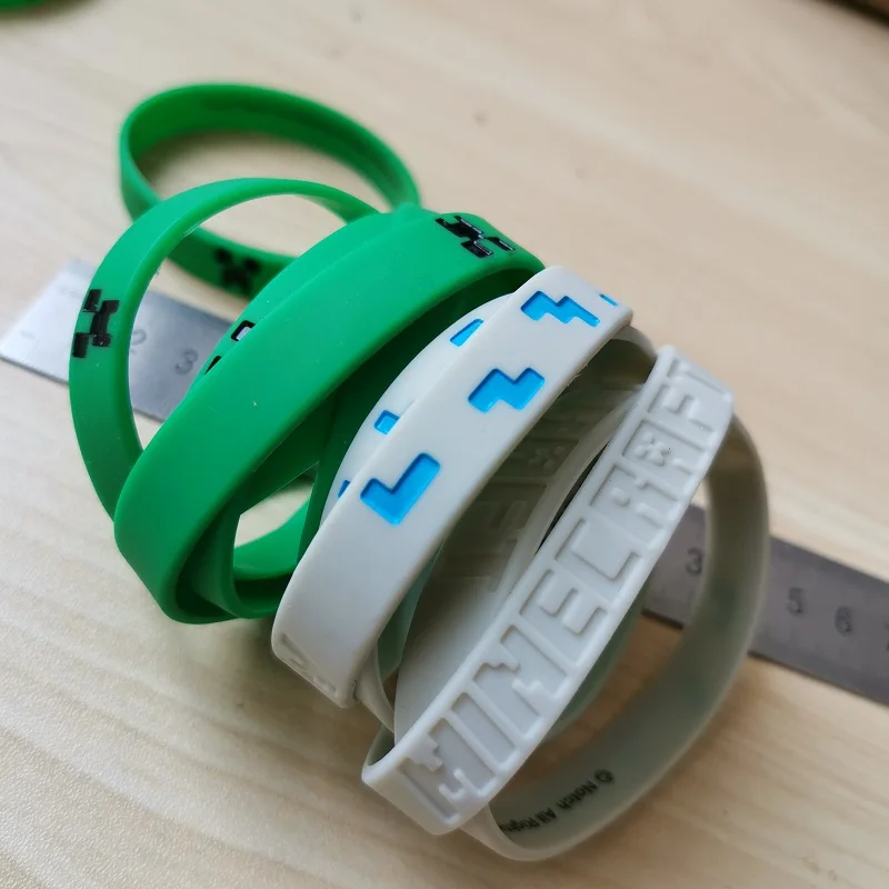 

Mixed Pixelated Miner Crafting Style Character Bracelets Silicone Wristband