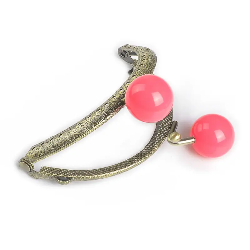 10pcs/lot 8.5cm Round Metal Purse Frame Handle for Clutch Bag Accessories Making Kiss Clasp Lock Bronze Tone Candy Bags Hardware