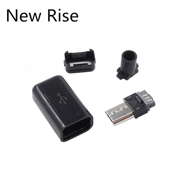 

10PCS Micro USB 5Pin Male connector plug Black/White welding For DIY data cable accessories