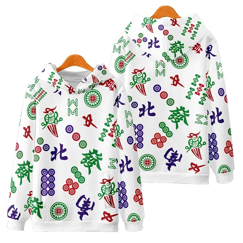 

Осенние толстовки, спортивный костюм для пар, пуловер, свитшоты с рисунком китайского Маджонга 90-х годов, винтажная китайская Новогодняя мужская одежда