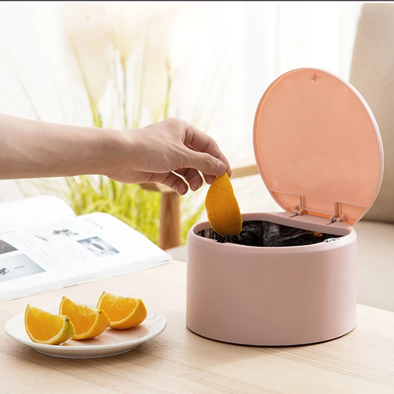 

Fashion Bathroom Trash Can Dustbin Bins Compost Car Cute Small Kitchen Trash Can House Desk Office Poubelle Cleaning Tools