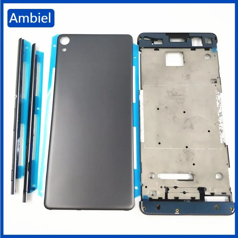 

Full Housing Middle Front Frame Bezel Housing For Sony Xperia XA F3111 F3112 F3115+ Side Rail Stripe with Side Buttons+Logo