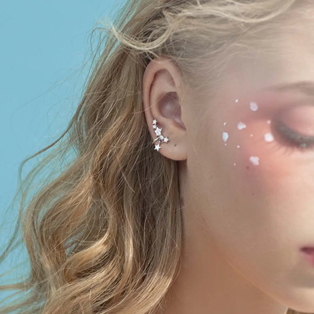 Tide Temperament корейские бриллианты женские гипсофилы манжеты для ушей клипсы серьги