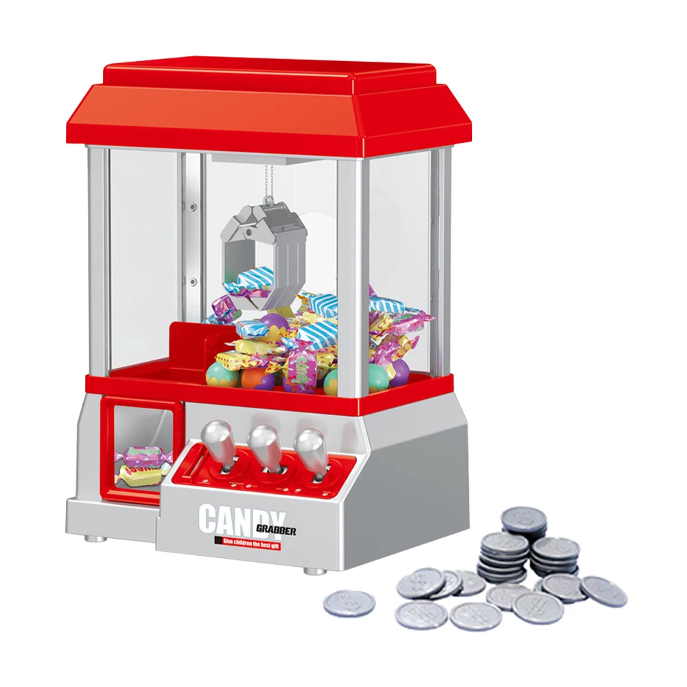 

Plastic Candy Grabber Arcade Game Coin Operated Mini Plush Candy Grab Claw Machine Party Supplies Battery Powered Funny for Kids