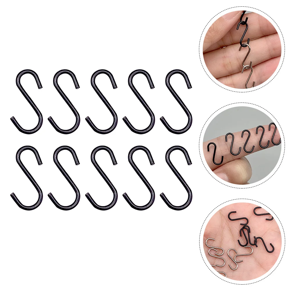 

10Pcs Doll Kitchen S-Hook Playing House Ornament Mini Cookware Metal Hanger