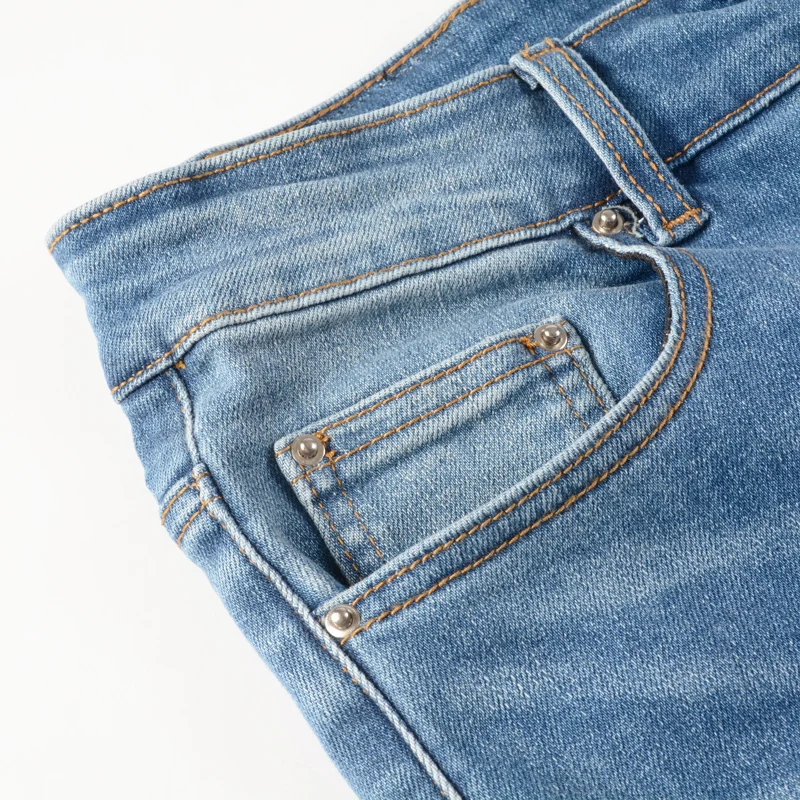 Street Fashion Men Jeans Retro Blue Elastic Slim Fit Ripped Jeans Men Punk Trousers Patch Designer Hip Hop Brand Pants Hombre