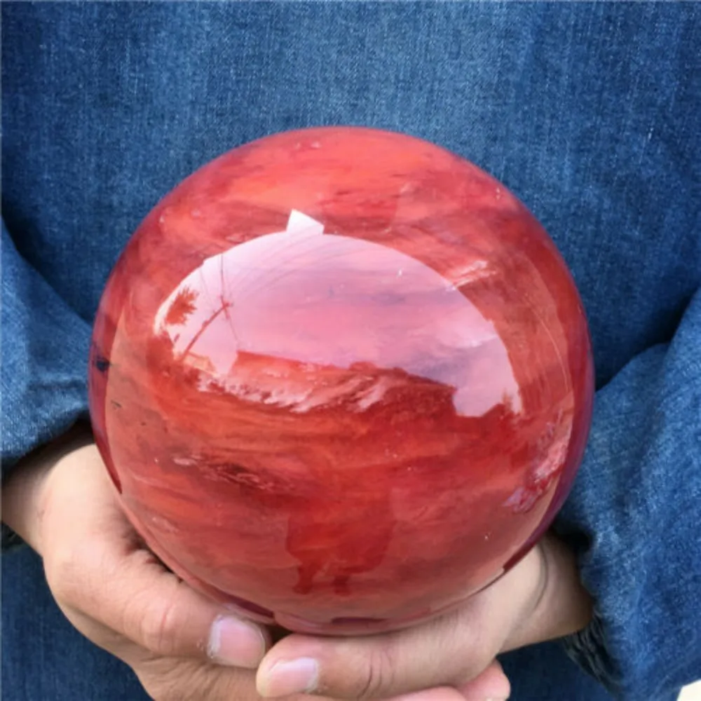 Красный плавленый камень кварцевый шар кристалл обработка рейки