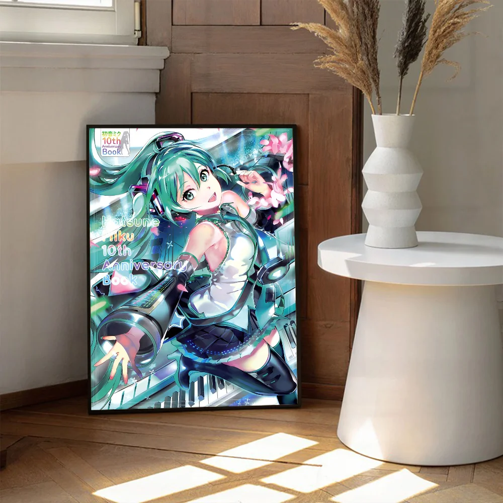 Амин H-HATSUNE-Girl M-MIKU фильм липкие постеры ретро наклейка из крафт-бумаги DIY комната
