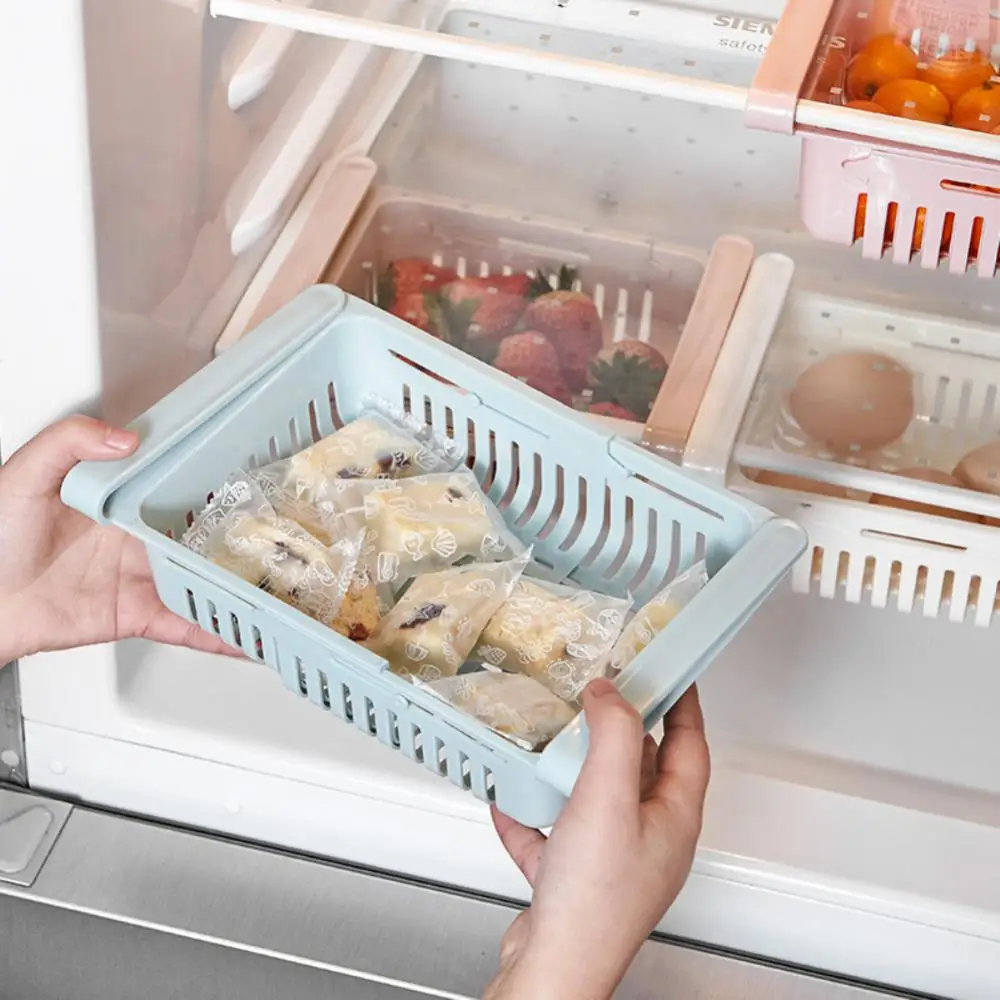 

Многофункциональный кухонный ящик для хранения на холодильник, регулируемый ящик для хранения на холодильник, выдвижной Домашний Органайзер, пластиковый контейнер для пищевых продуктов