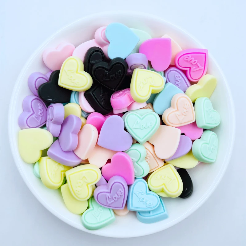 20 шт. новые милые Мультяшные в форме сердца шоколада с плоской задней стороной из