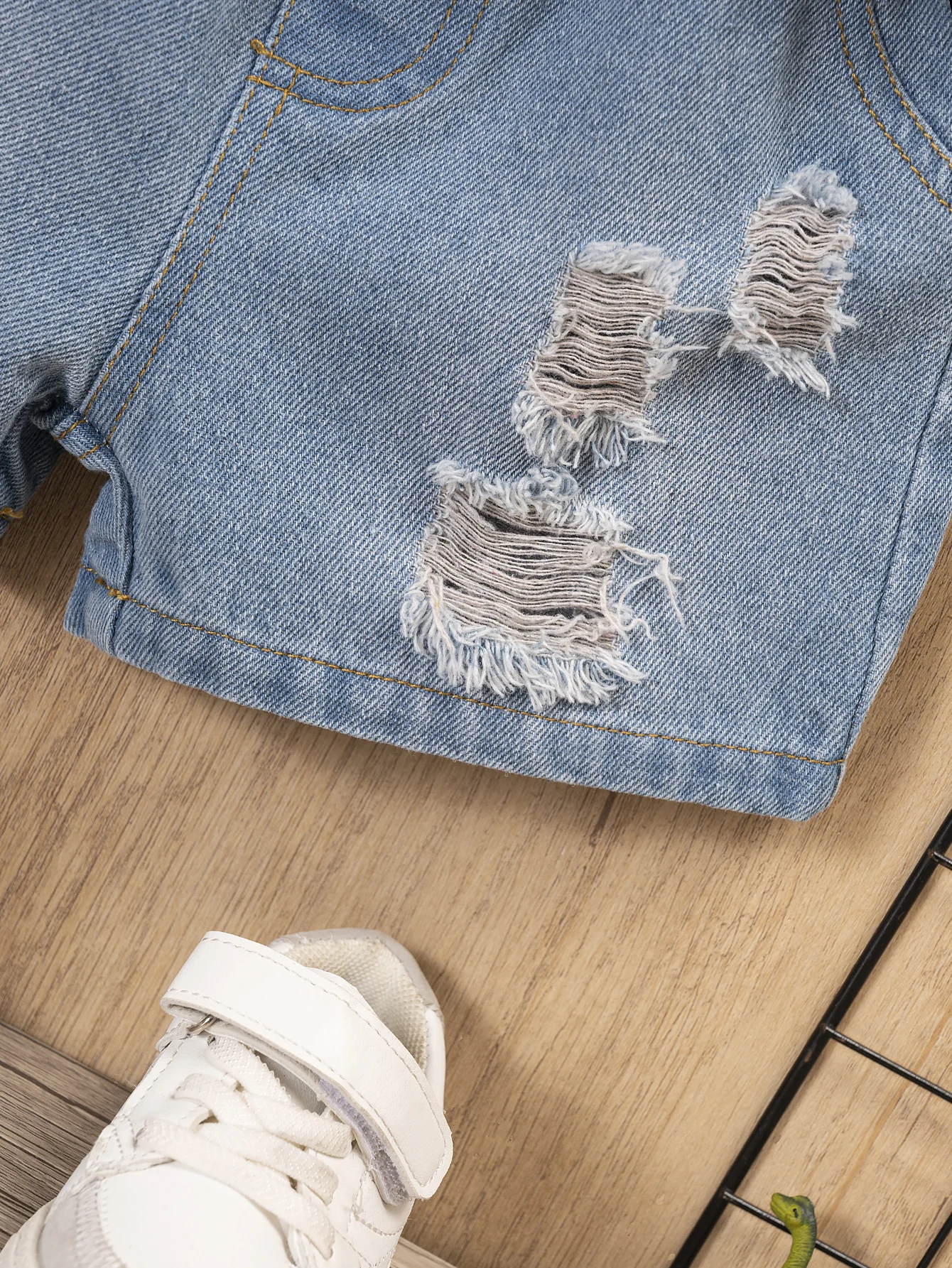 Джинсовый Топ Для Мальчиков С Круглым Вырезом И Короткими Рукавами. Летний