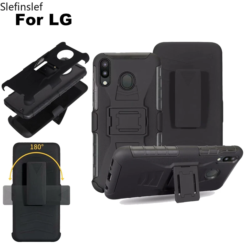 For LG v30 stylo 3 2 plus 5 G8 THINQ Q STYLUS K10 2018 G7 G6 G5 Heavy Duty Armor Belt Clip Rugged Shockproof Kickstand Case