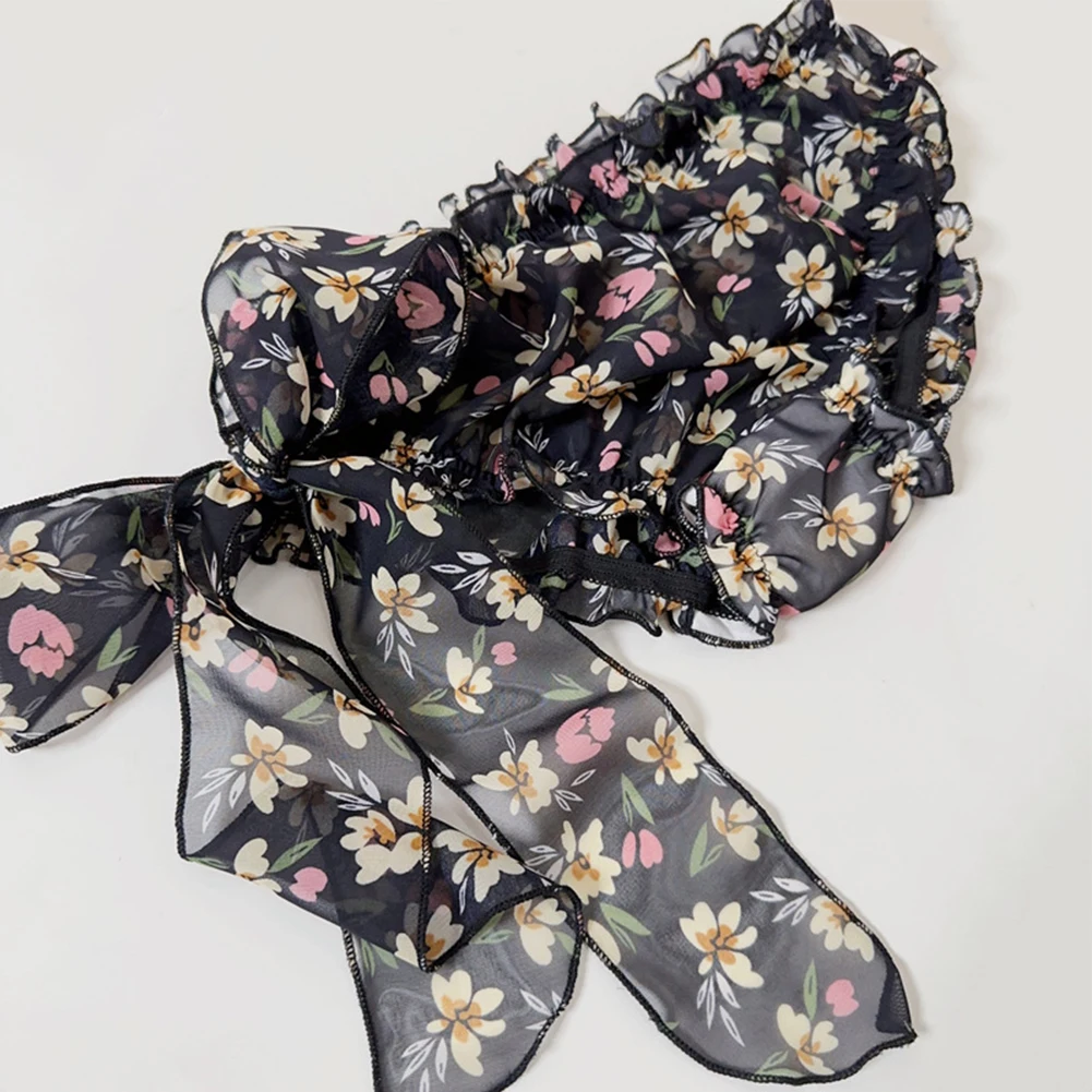 

2023 сексуальное мужское нижнее белье с цветочным принтом в виде галстука-бабочки, прозрачные трусики, нижнее белье с бантом и средней талией, трусы, одежда для сна