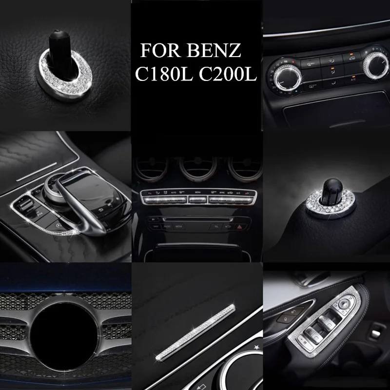 

Кристальные алмазные наклейки для Mercedes Benz C Class GCL260 C180l, Стайлинг автомобиля, Центральная кнопка мыши, Защитная пленка для интерьера автомоби...
