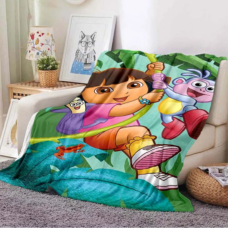 D-Dora the Explorer Adventure мультяшное одеяло чехол на диван мягкое пушистое Фланелевое