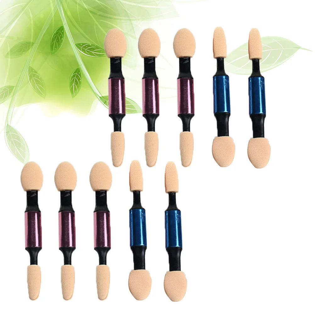 

10pcs Eyeshadow Brush Soft Dual Sided Cosmetics Brushes Eyeshadow Applicator for Ladies