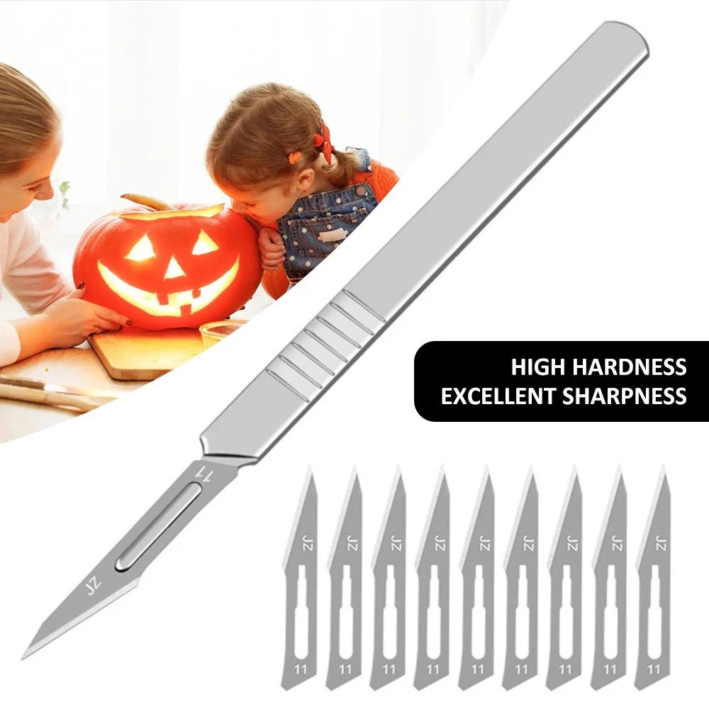 11pcs Scalpel Sterile Blades Carbon Steel Blade DIY Cutting Tool Animal Surgical Hunting for Anatomy Practicing | Инструменты