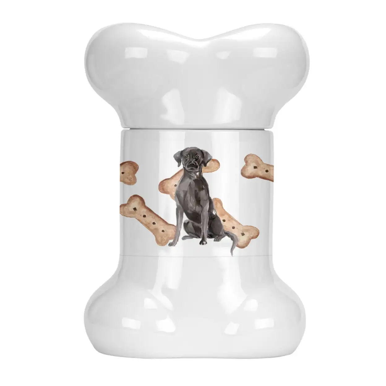 

Black Labrador Retriever Bone Shaped Treat Jar, , multicolor