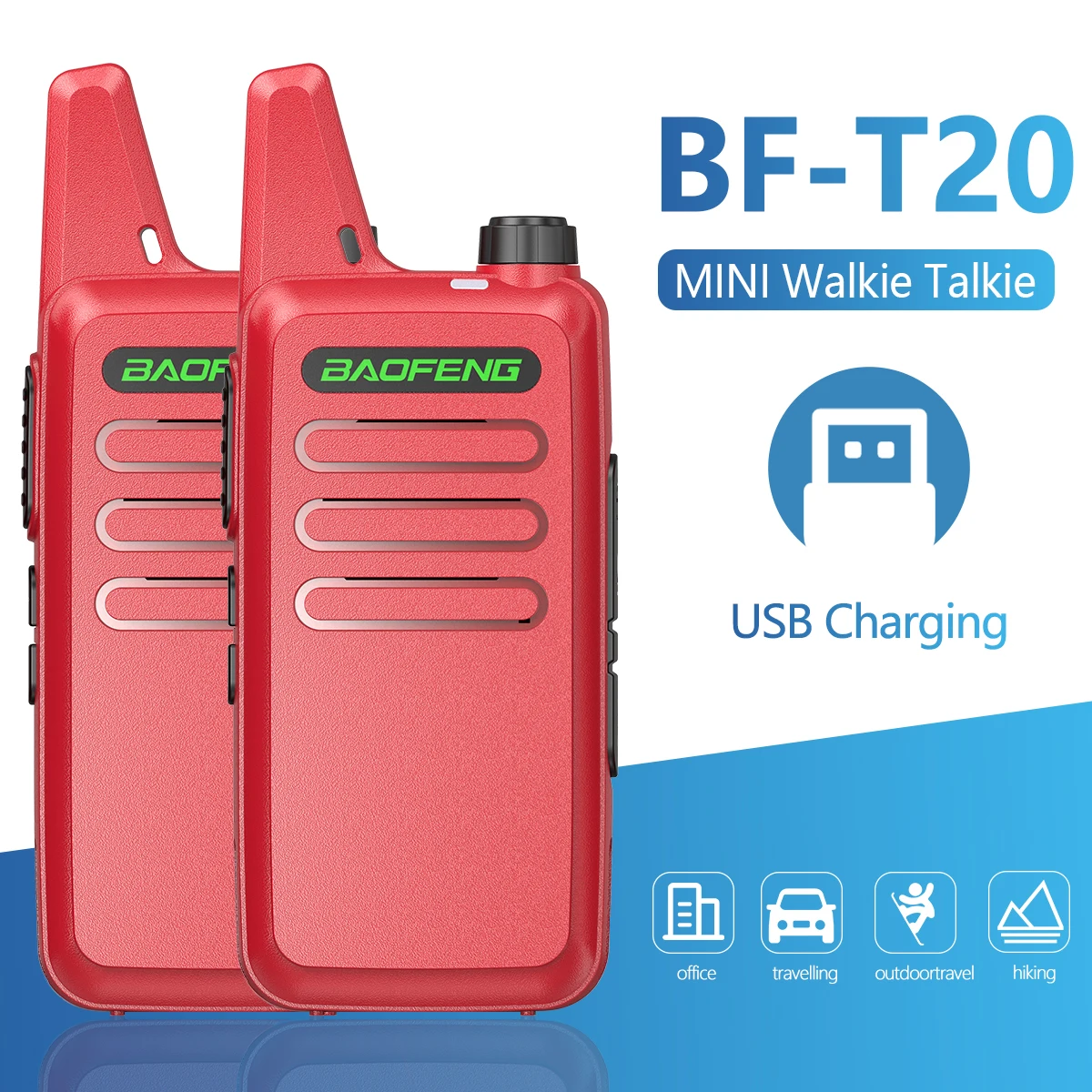 

2PCS Baofeng BF-T20 Walkie Talkie Upgrade of BF-888S UHF 400-470MHz Portable Walkie Talkie BF888s 888s radio mini Two Way Radio