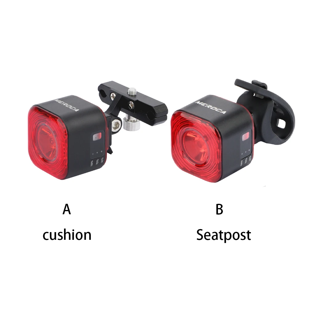 

Bicycle Taillight Smart Brake Sense Rechargeable Bike Seatpost Waterproof Flashing Lamp Riding Cycling Cushion