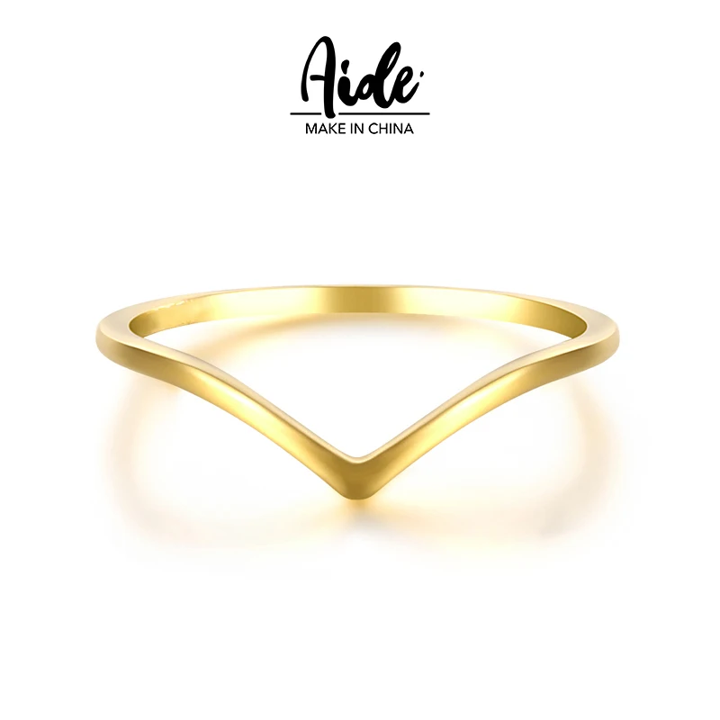 

Кольцо свадебное из серебра с V-образным вырезом, 14 к, 10 к, 18 к