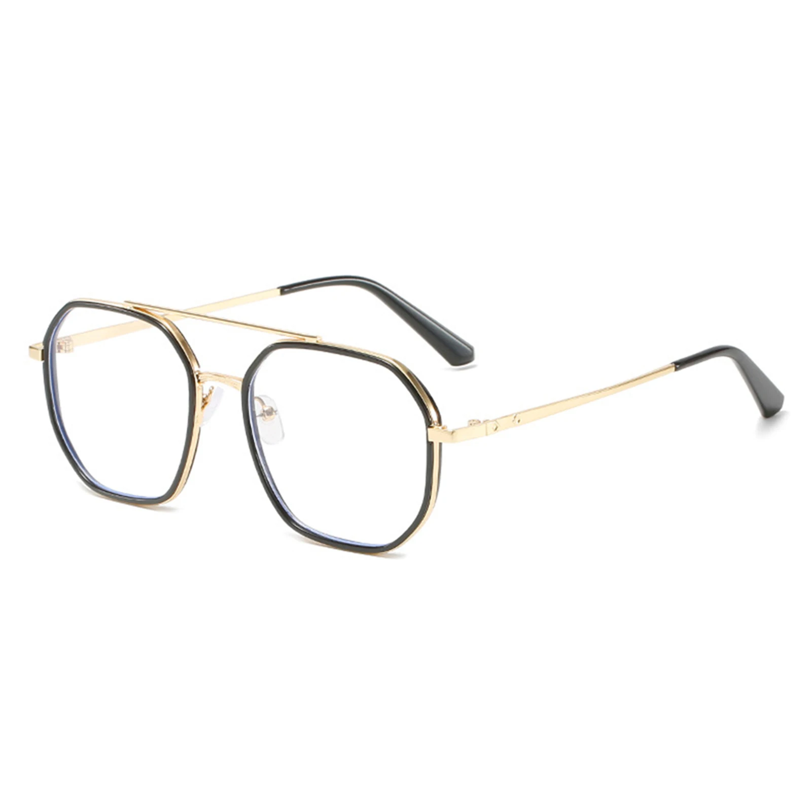 

Computer/Graded Eyeglasses with Grade 0-600 Optical Glasses Polygonal Rim Myopia Eye Wear Reduce Eye Fatigue for Women Men Newly