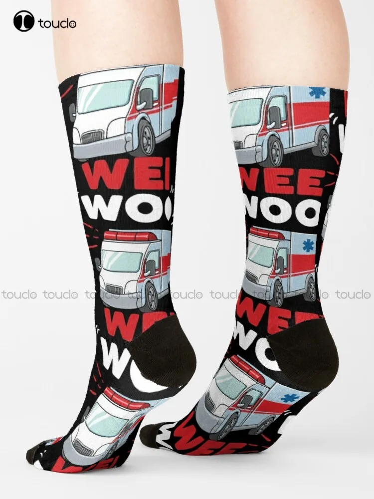 

Wee Woo Ambulance Paramedic Emergency Medic Gift Socks Pink Football Socks Funny Art Harajuku Streetwear Colorful Cartoon Socks