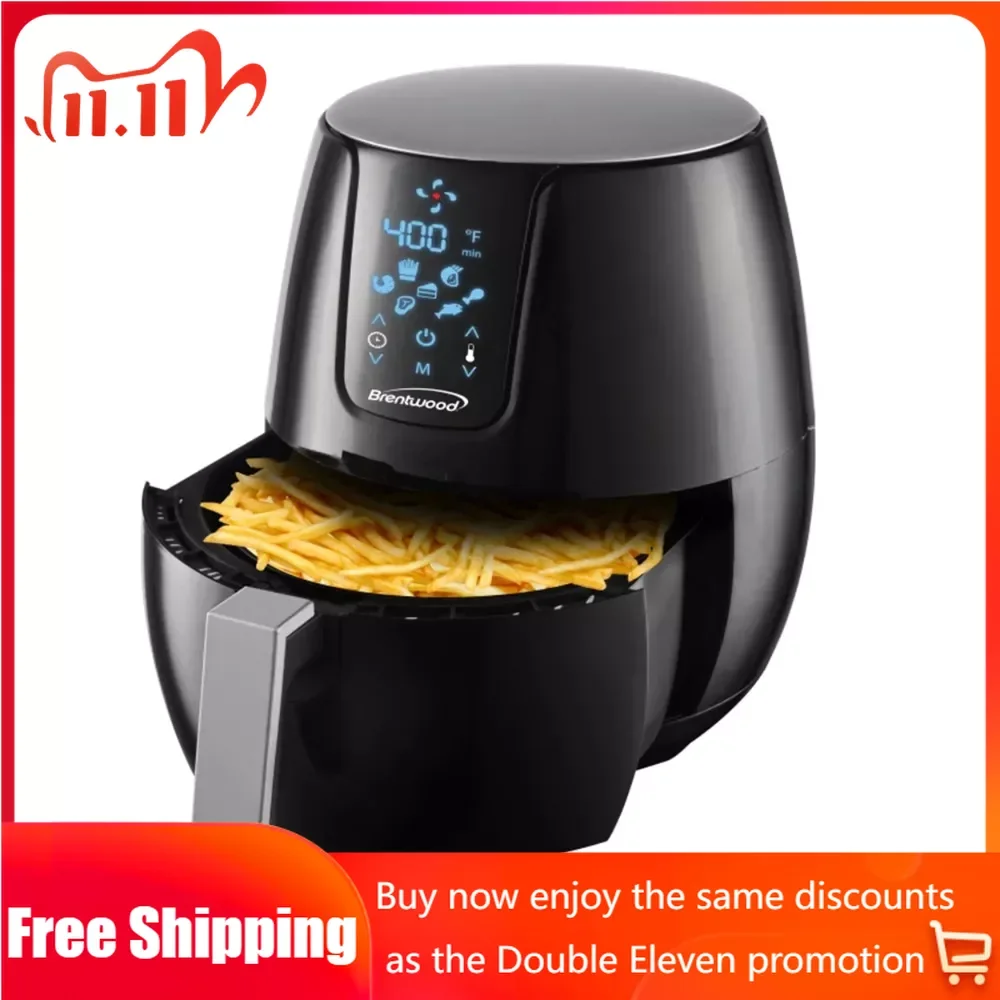 

Extra Large 1400 Watt 5 Quart Electric Digital Temperature Control in Black Electric Air Fryer Without Oil Airfryers Airfryer