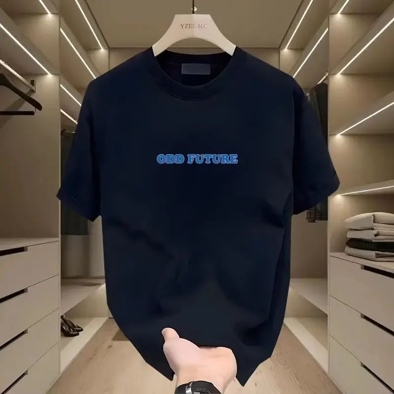 Мужская летняя футболка с коротким рукавом и круглым вырезом