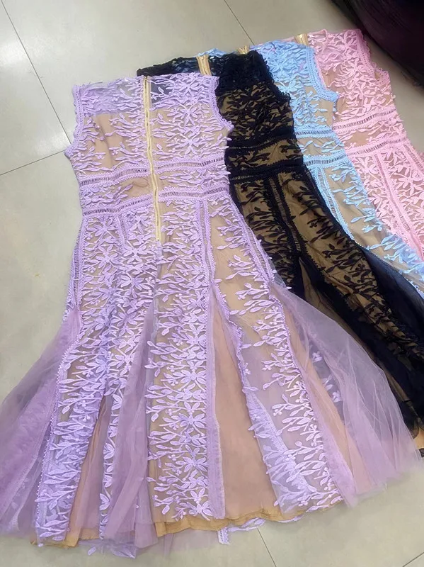 Сказочное платье 2024 модное романтичное Сетчатое для отпуска с вышивкой