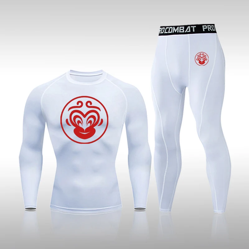 

Men's Running Set Gym Jogging Thermo Underwear S-4XL Skins Compression Fitness MMA Rashgard Male Quick-drying Tights Track Suit