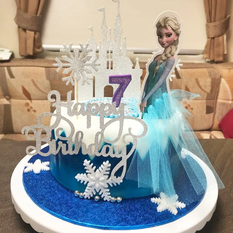1/2/5/10Pcs Princess Cake Decoration Frozen Elsa Anna Princess Cupcake Toppers Baby Shower Birthday Supplies Party Cake Decorate
