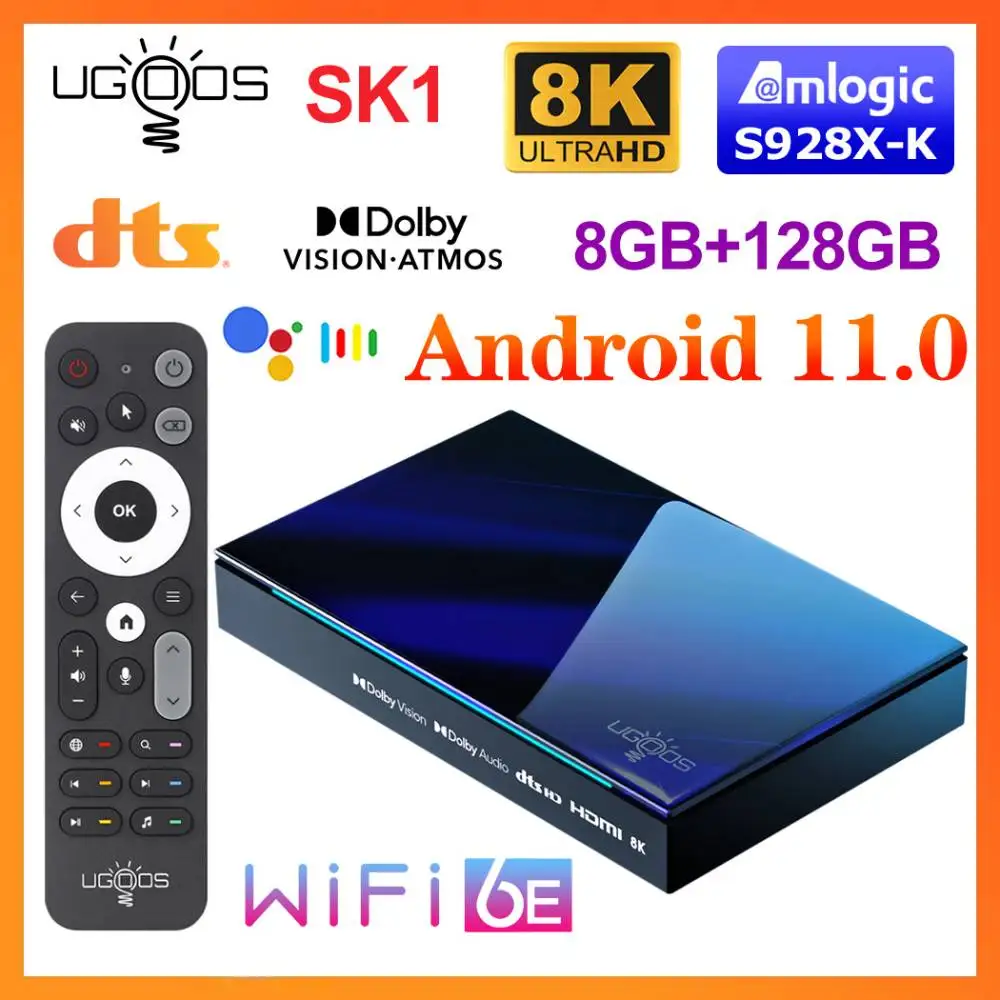 Телеприставка Amlogic S928X-K Android 11,0 8K медиаплеер Dolby Vision ...