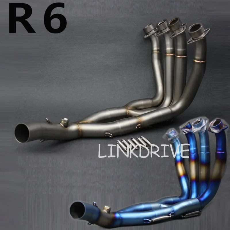 

R6 нержавеющая титановая средняя труба, полная система, выхлопная Соединительная труба для Yamaha YZF R6 YZF-R6 2006 2007 2008 2009 11 12 13-2010