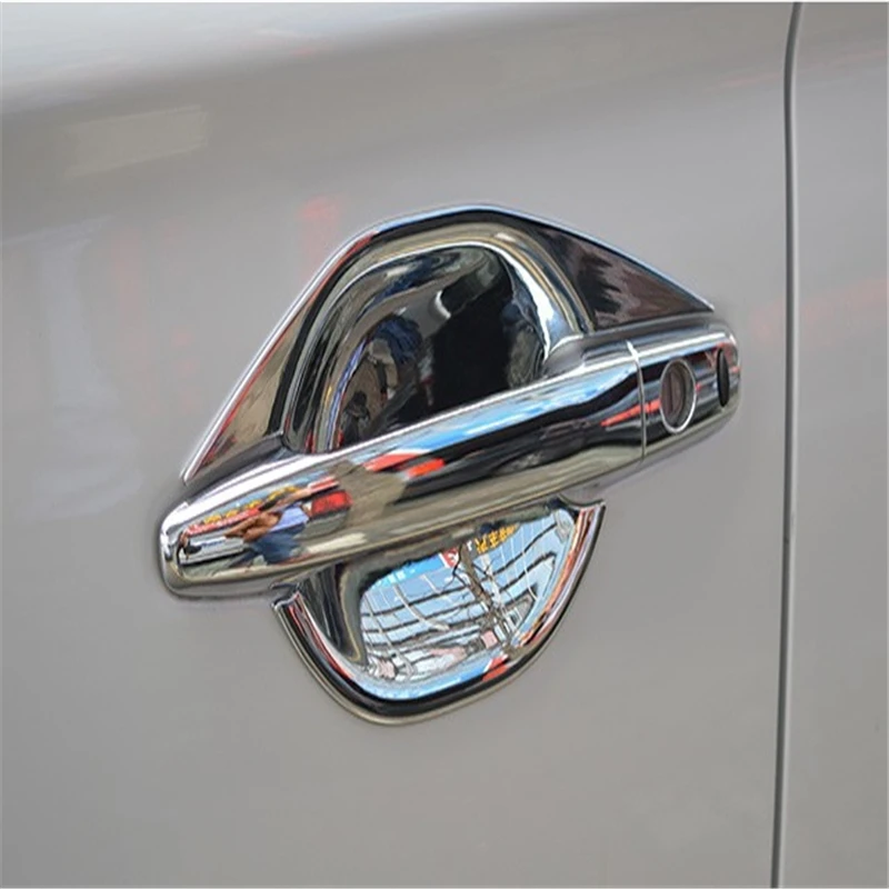 

WELKINRY car auto cover styling for Mitsubishi Outlander 2013 2014 2015 2016 2017 2018 ABS chrome exterior door cup bowl trim