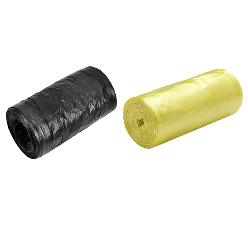 

2 Rolls 50 X 46 Cm Garbage Bags Single Color Thick Convenient Environmental Plastic Trash Bags Black & Yellow