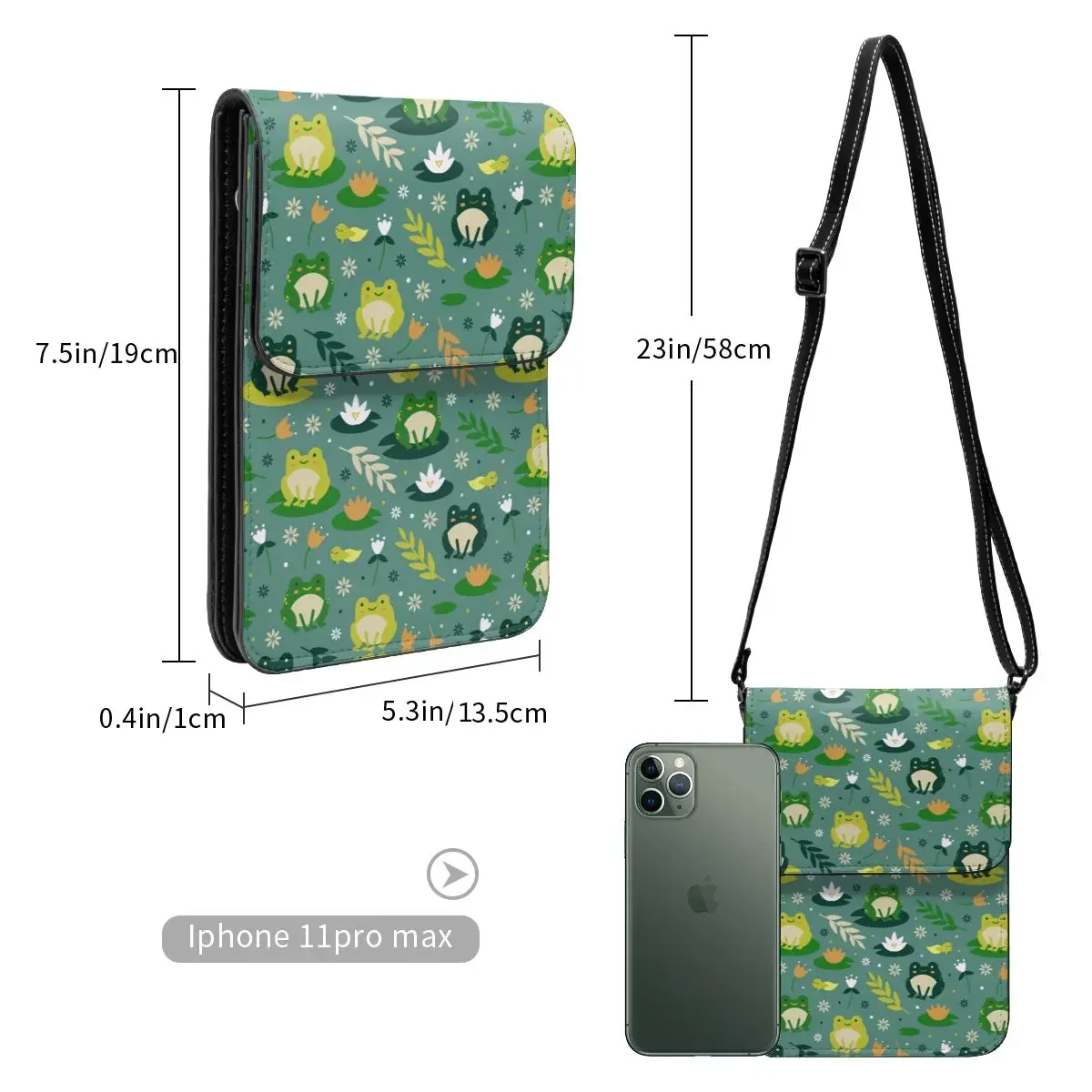 Сумка на плечо с рисунком симпатичной лягушки сумка в стиле ретро зелеными